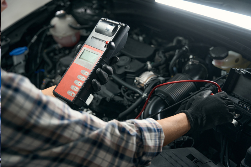 Mechanic working on an engine