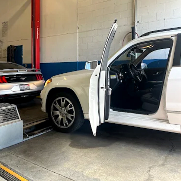 SUV being smog tested